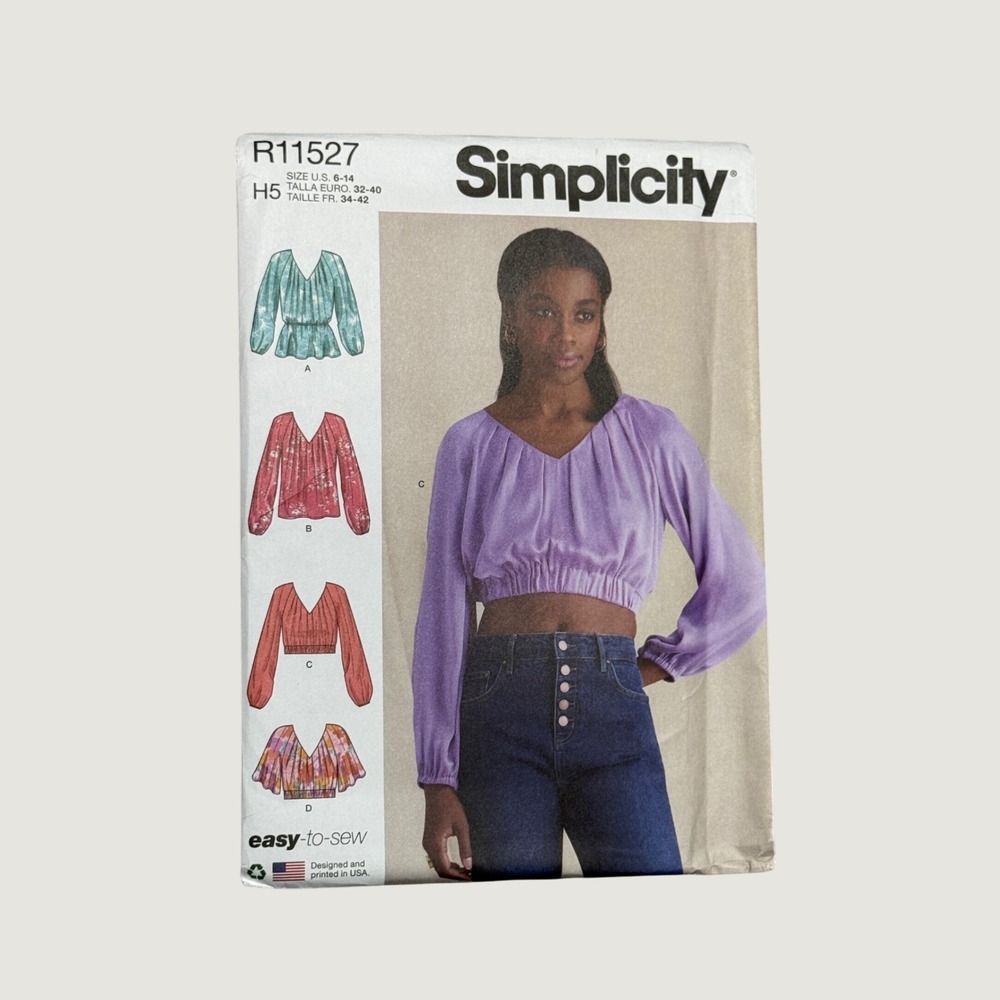 Simplicity R11527 Womens Blouse Sewing Pattern Size 6-14 Boho Cottagecore Top